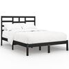 vidaXL Bedframe massief hout zwart 150x200 cm