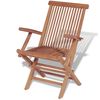 vidaXL 11-delige Tuinset met klapstoelen massief teakhout