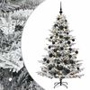 vidaXL Kunstkerstboom met kerstbal 150 cm 150 LED's Warmwit PE & PVC