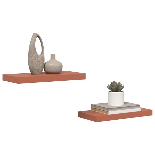 vidaXL Wandplank Wandgemonteerd 2 pcs Rood 50 x 23 x 4 cm Bewerkt hout