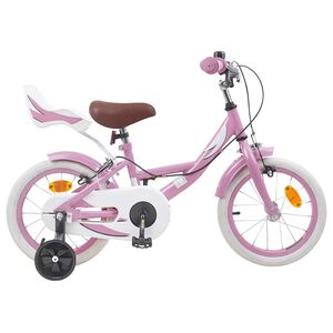 vidaXL Kinderfiets 12 Inch voor 2-4 jaar oud Lichtroze