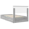 vidaXL Opslag bed met lade Grijs Sonoma 100 x 200 cm Bewerkt hout