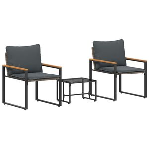 vidaXL Meubelsets 3 st Grijs en Donkergrijs Rattan