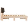 vidaXL Bedframe met Gevoerd Hoofdgedeelte Taupe 135 x 190 cm