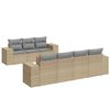 vidaXL 8-delige Loungeset met kussens poly rattan beige