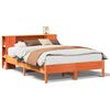 vidaXL Bed met boekenkast zonder matras grenenhout wasbruin 135x190 cm