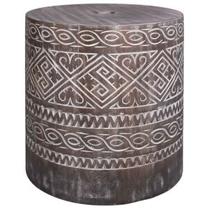 vidaXL Parasolvoet 23 kg Wit gewassen Massief Hout Cilindrisch