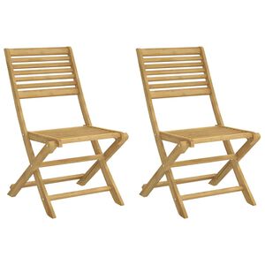 vidaXL Opklapbare stoelen, 2 stuks, 48,5 x 61,5 x 87 cm, massief acaciahout.