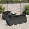vidaXL 6-delige Loungeset met kussens poly rattan zwart