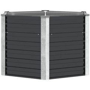 vidaXL Plantenbak verhoogd 129x129x77cm gegalvaniseerd staal antraciet