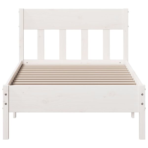 vidaXL Bedframe zonder matras massief grenenhout wit 90x200 cm