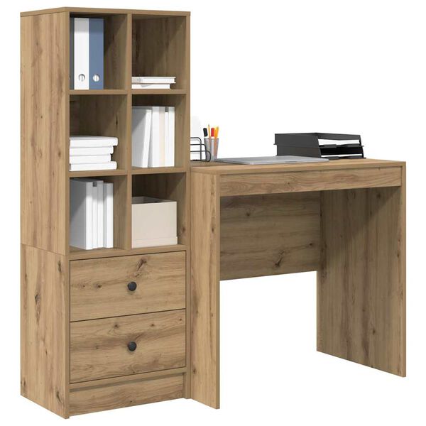 vidaXL Bureau met lade 2 pcs Artisan Eiken
