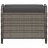 vidaXL Tuinkruk met kussen 58x46x46 cm poly rattan grijs