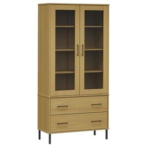 vidaXL Boekenkast met metalen poten OSLO 85x35x172,5 cm hout bruin
