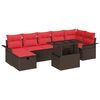 vidaXL Tuin Sofa Set met kussen met opslag 8 pcs Bruin Poly riet