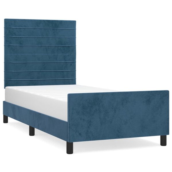 vidaXL Bedframe zonder matras 80x200 cm fluweel donkerblauw