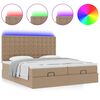 vidaXL Bed poef met matrassen en LED's 180x200cm kunstleer