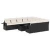 vidaXL 11-delige Loungeset met kussens poly rattan zwart