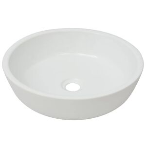 vidaXL Wastafel rond wit 42x12 cm keramiek