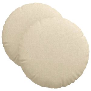 vidaXL Zitkussens 2 st Stof Cr&egrave;mekleurig &Oslash;40 x 13 cm