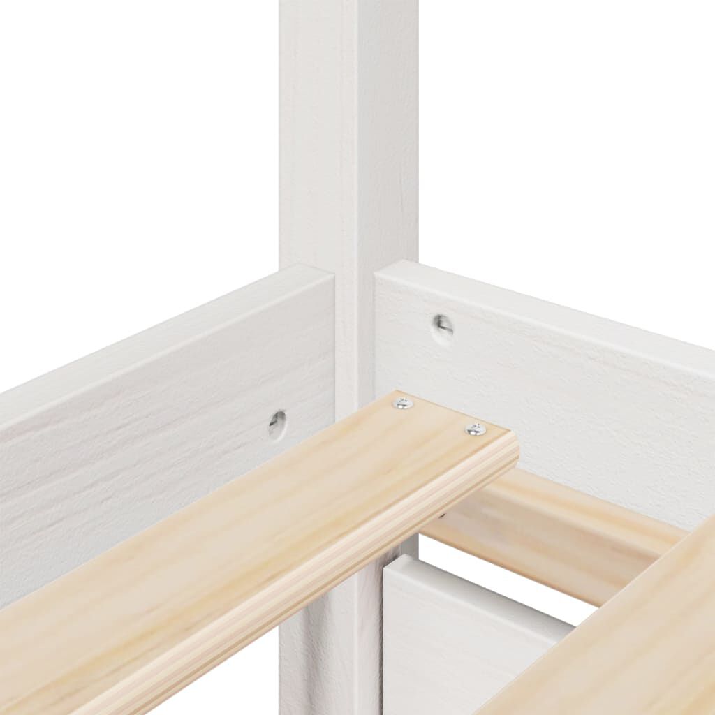 vidaXL Bedframe zonder matras massief grenenhout wit 75x190 cm