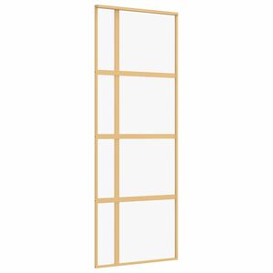 vidaXL Schuifdeur 76x205 cm helder ESG-glas en aluminium goudkleurig