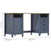 vidaXL Bureau Hill 150x50x74 cm massief grenenhout grijs