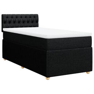 vidaXL Boxspring met matras stof zwart 80x200 cm