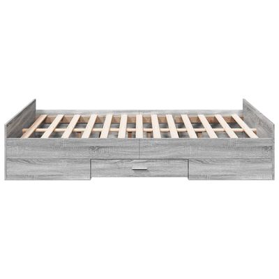 vidaXL Bedframe met lades bewerkt hout grijs sonoma eiken 120x200 cm