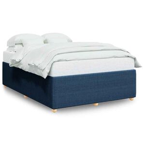 vidaXL Bedframe zonder matras stof blauw 160x200 cm