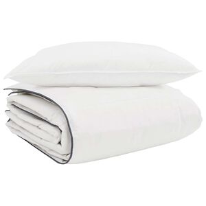 vidaXL Winter Dekbed met kussen 2 pcs Wit Donsveertjes