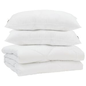 vidaXL Dekbed met kussen 3 pcs Wit Microfibre