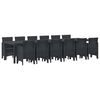 vidaXL Tuin Eetset 13 pcs Antraciet Polt riet