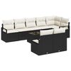 vidaXL Bankstel met kussen 9 pcs Zwart poly rattan