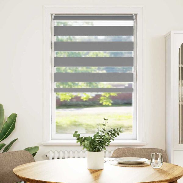 vidaXL Zebra rolgordijn 90,9 x 150 cm stofbreedte 86,7 cm grijs