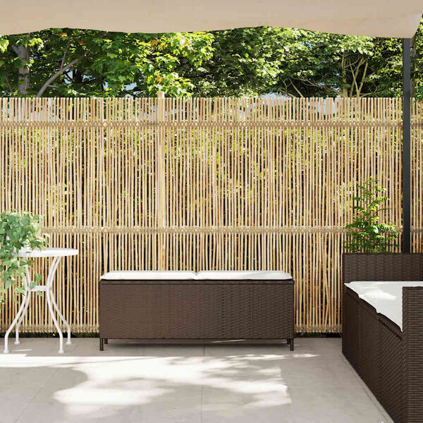 vidaXL Tuinbank met kussen 110x30x40,5 cm poly rattan bruin