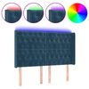 vidaXL Hoofdbord LED 163x16x118/128 cm fluweel donkerblauw