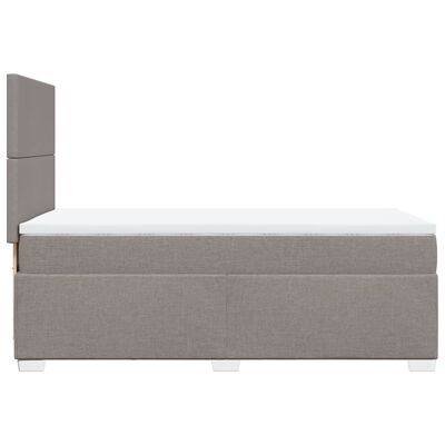 vidaXL Boxspring met matras stof taupe 100x200 cm