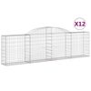 vidaXL Schanskorven 12 st gewelfd 300x30x80/100 cm ijzer