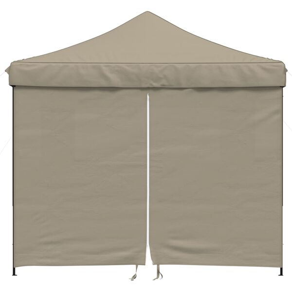 vidaXL Partytent inklapbaar pop-up met 4 zijwanden taupe