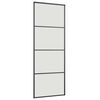 vidaXL Schuifdeur met beslagset 76x205 cm ESG glas zwart