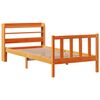 vidaXL Bedframe met hoofdbord massief grenenhout wasbruin 100x200 cm