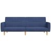 vidaXL Slaapbank 2-zits met voetenbank stof blauw