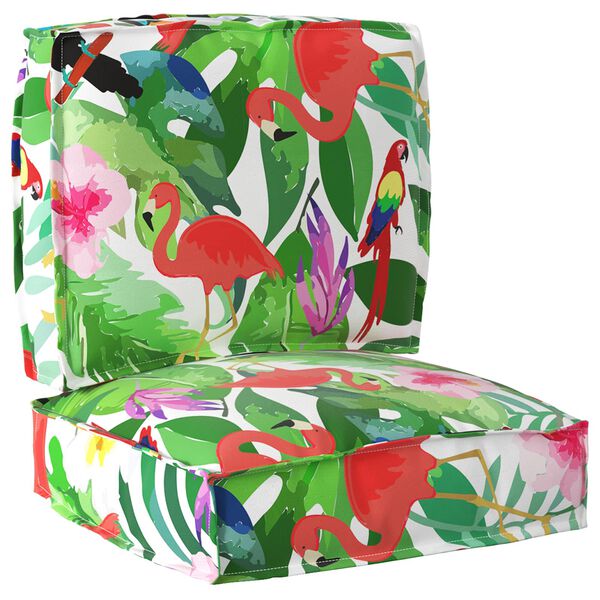 vidaXL Pallet Kussen Set Bloemen 2 pcs Tropische Jungle Oxford Stof