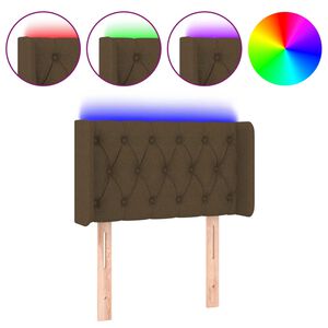 vidaXL Hoofdbord LED 83x16x78/88 cm stof donkerbruin
