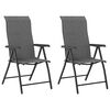 vidaXL Tuinstoelen 2 st inklapbaar poly rattan grijs