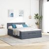 vidaXL Ottoman bed met matras 140x200cm fluweel donkergrijs