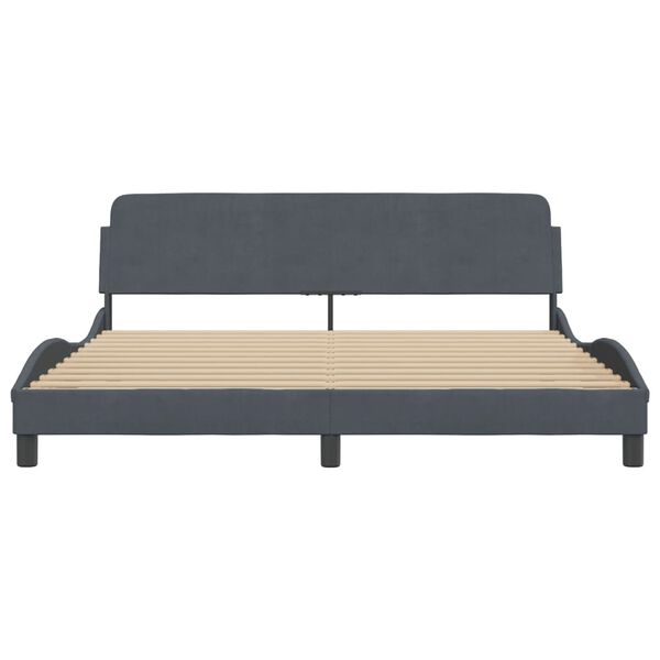 vidaXL Bedframe "Dover" 180x200 cm fluweel donkergrijs