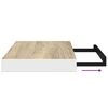 vidaXL Wandschap zwevend 50x23x3,8 cm MDF eikenkleurig en wit