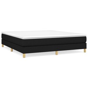 vidaXL Boxspring bed stof zwart 180x200 cm